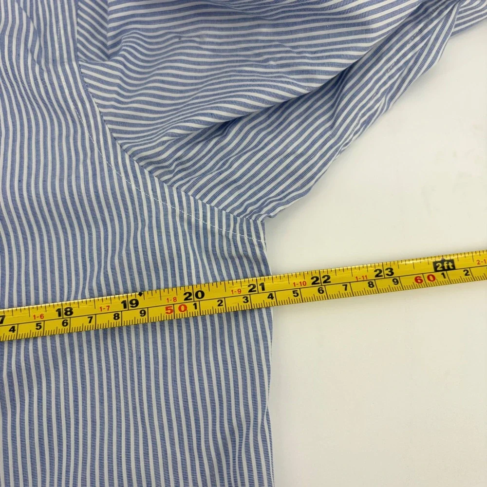 Banana Republic Grant Fit Mens Blue Pinstripe 120s Supima Cotton Shirt‎ Size M